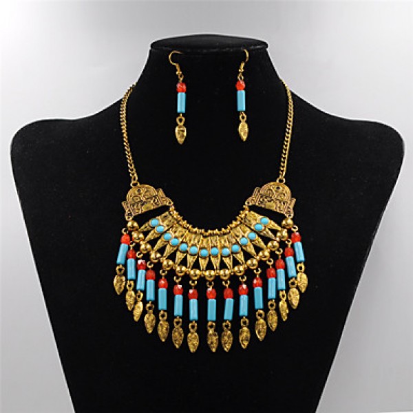 Women Vintage / Cute / Party  Casual Alloy / Gemstone & Crystal / Imitation Pearl / Resin Necklace / Earrings Sets  