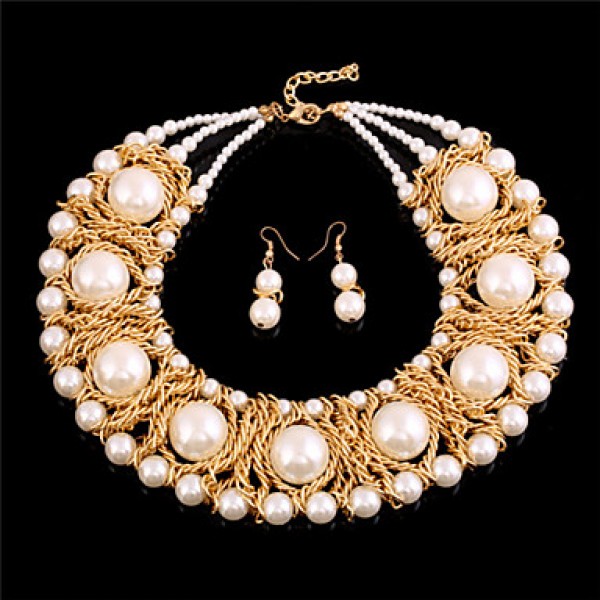 Women Vintage / Cute / Party  / Alloy / Rhinestone / Gemstone & Crystal / Imitation PearlNecklace /  