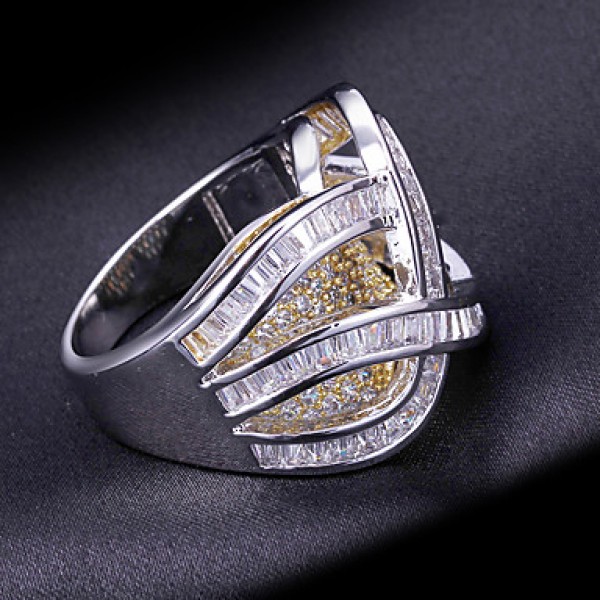 Cubic Zirconia / Copper / Platinum Plated / Gold Plated Ring Band Rings Wedding / Party / Daily / Casual / N/A 1pc