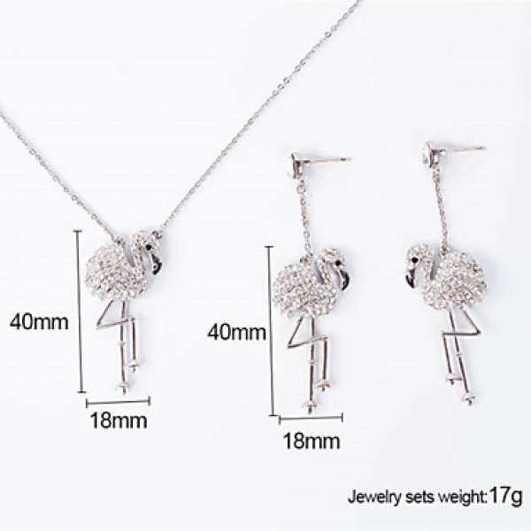 Women Vintage Silver Plated Necklace / Earrings Sets  