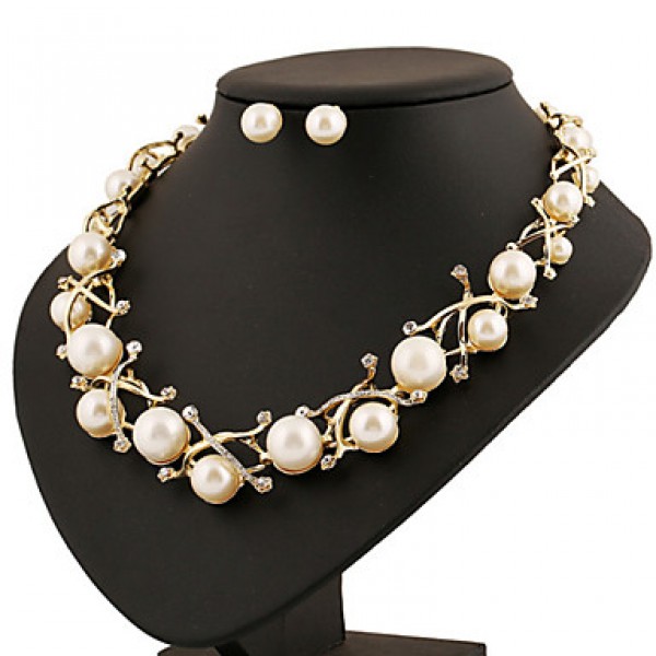 Women Vintage / Cute / Party  / Alloy / Rhinestone / Gemstone & Crystal / Imitation PearlNecklace /  