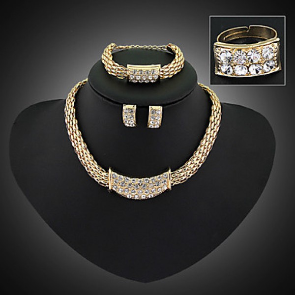 Women Vintage/Cute/Party/Casual Alloy/Gemstone & Crystal/Cubic Zirconia Necklace/Earrings/Bracelet/Ring Sets  