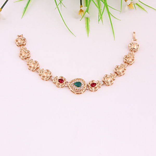 Luxury Weeding Zircon 18k Gold Plated (Including Necklace, Earring, Bracelet, Ring) Jewelry Sets  