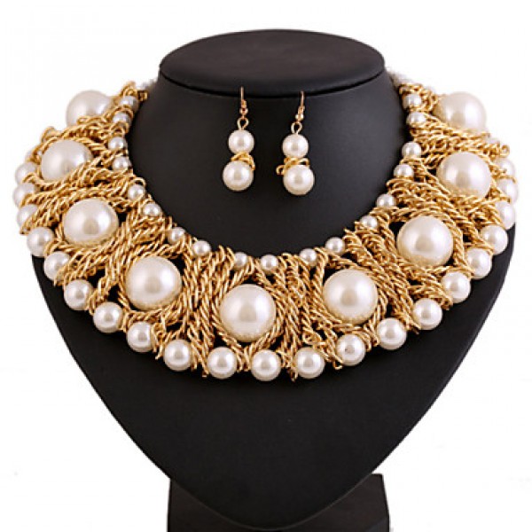 Women Vintage / Cute / Party  / Alloy / Rhinestone / Gemstone & Crystal / Imitation PearlNecklace /  