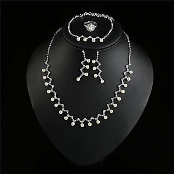 Women Vintage / Cute / Party  / Alloy / Rhinestone / Gemstone & Crystal / Imitation PearlNecklace /  