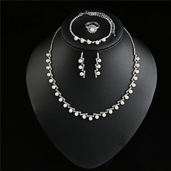 Women Vintage / Cute / Party  / Alloy / Rhinestone / Gemstone & Crystal / Imitation PearlNecklace /  