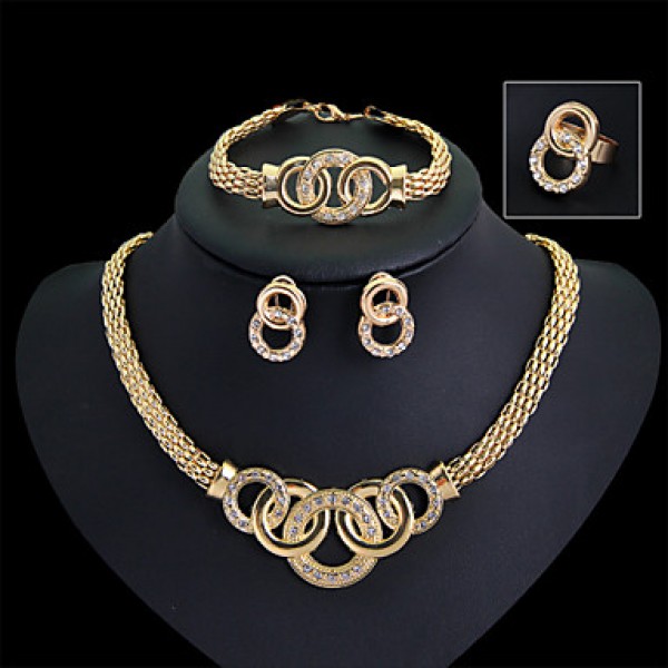 Gold-plated Fashion trendy (Including Necklace, Earring, Bracelet) Jewelry Sets  