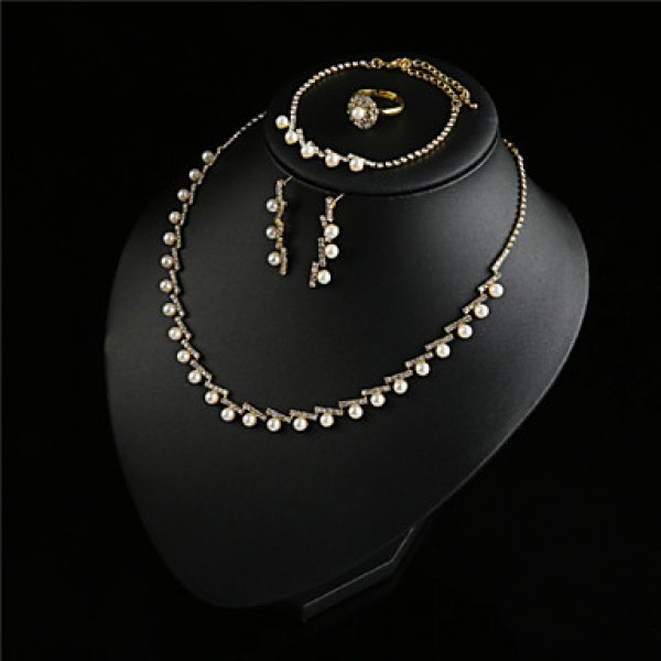 Women Vintage / Cute / Party  / Alloy / Rhinestone / Gemstone & Crystal / Imitation PearlNecklace /  