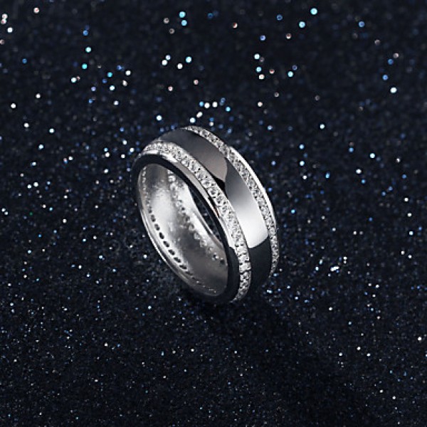 Luxurious Engagement Classic Diamond 925 Sterling Silver Rings Women Wedding Jewelry