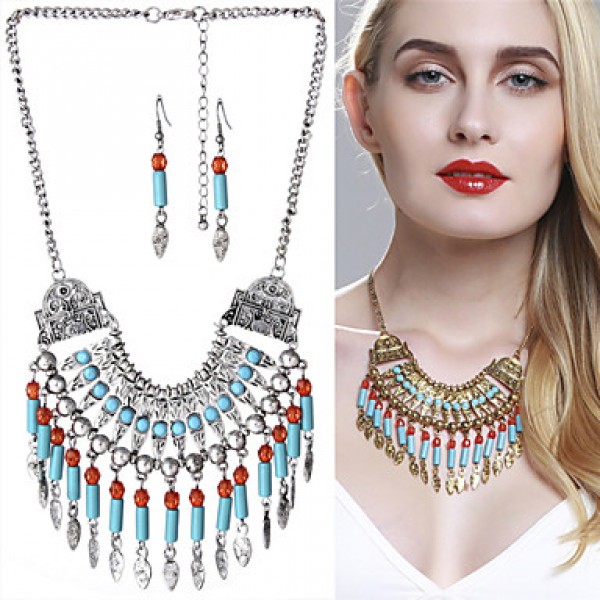 Women Vintage / Cute / Party  Casual Alloy / Gemstone & Crystal / Imitation Pearl / Resin Necklace / Earrings Sets  