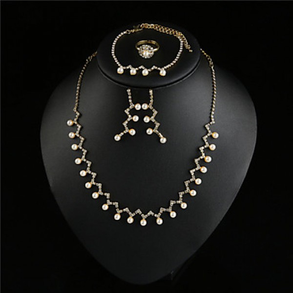 Women Vintage / Cute / Party  / Alloy / Rhinestone / Gemstone & Crystal / Imitation PearlNecklace /  