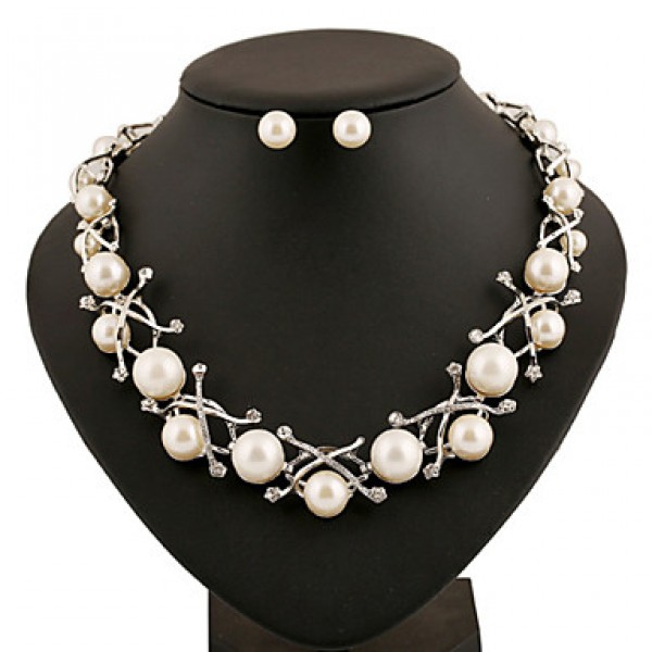 Women Vintage / Cute / Party  / Alloy / Rhinestone / Gemstone & Crystal / Imitation PearlNecklace /  