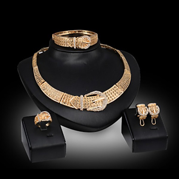 New Products 18k Gold  Jewelry Romantic  Necklace Jewelry Sets For Bridal Bijoux  