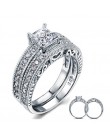 New 2015 Luxurious WeddingBridal Sets 925 Sterling Silver White Cubic Zirconia Rings For Women