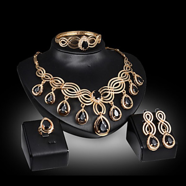 New Products 18k Gold  Jewelry Romantic  Necklace Jewelry Sets For Bridal Bijoux  