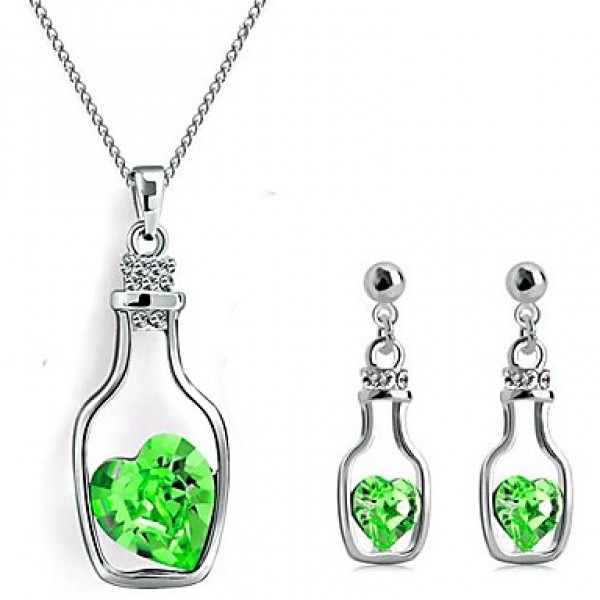 women's Bottle-shaped Diamond Jewelry Set  